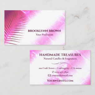 Elegante Marmeren Waterverf Floral Modern Roze Wit Visitekaartje