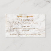 Elegante Marmeren Waterverf Gouden Pen Schrijfserv Visitekaartje (Achterkant)