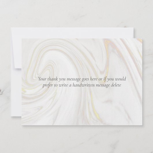 Elegante marmeren werveling groen bladeren dank u bedankkaart (Achterkant)