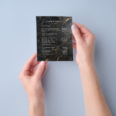 Elegante Marmeren Zwart-Goud Salon Qr Code Prijsli Flyer (Hand)