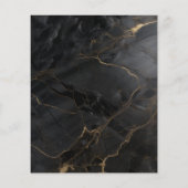 Elegante Marmeren Zwart-Gouden Salon Prijslijst Flyer (Achterkant)