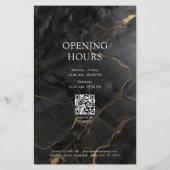 Elegante Marmeren Zwart-Gouden Salon QR Code Prijs Flyer (Achterkant)