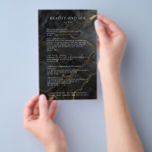 Elegante Marmeren Zwart-Gouden Salon QR Code Prijs Flyer (Hand)