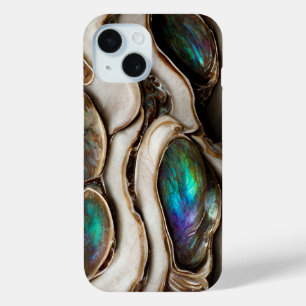 Elegante marmertextuur Abalone stenen Luxe iPhone 15 Case