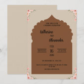 Elegante Marokkaans-geïnspireerde bruiloft uitnodi Kaart (Voorkant / Achterkant)