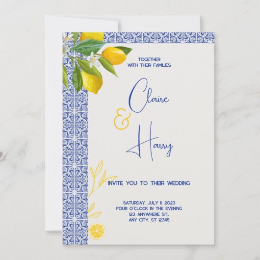 Elegante Marokkaanse bruiloft uitnodiging online (Voorkant)