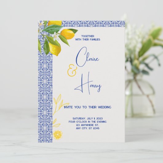 Elegante Marokkaanse bruiloft uitnodiging online (Staand voorkant)