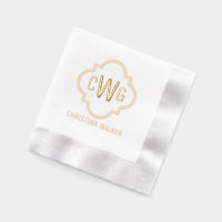 Elegante Marokkaanse Quatrefoil 3 Initiaal Naam