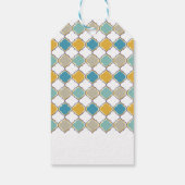 Elegante Marokkaanse Tegels Blauw Geel Bruiloft Cadeaulabel (Achterkant)