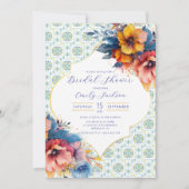 Elegante Marokkaanse Tegels Floral Kaart (Voorkant)