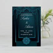 Elegante Marokkaanse trouwuitnodiging Folie Uitnodiging (Staand Voorkant)