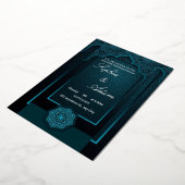 Elegante Marokkaanse trouwuitnodiging Folie Uitnodiging (Gedraaid)