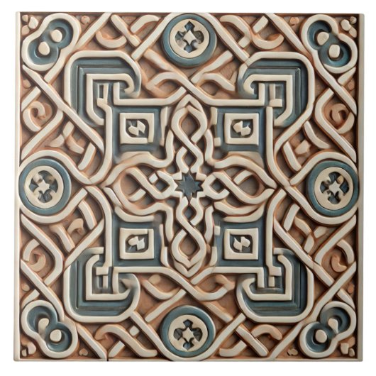 Elegante Marokkaanse Zellige Tegel – Intrinsieke G Tegeltje (Voorkant)