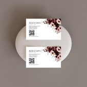 Elegante Maroon Bordeaux Trouw QR-code Informatiekaartje