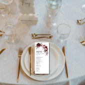 Elegante Maroon Bourgondië bruiloft Menu