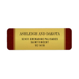 Elegante Maroon Bruiloft Collectie & Gouden Overla Etiket