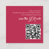 Elegante Maroon bruiloft QR RSVP Informatiekaartje (Achterkant)
