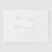 Elegante Maroon Calligrafie Vellum Uitnodigingen (Voorkant)
