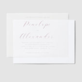 Elegante Maroon Calligrafie Vellum Uitnodigingen (Offset)