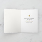 Elegante Maroon en Gouden Orthodoxe Moederdag Kaart (Binnen)