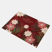 Elegante Maroon familienaam Poinsettia Kerstmis Deurmat (Schuin)