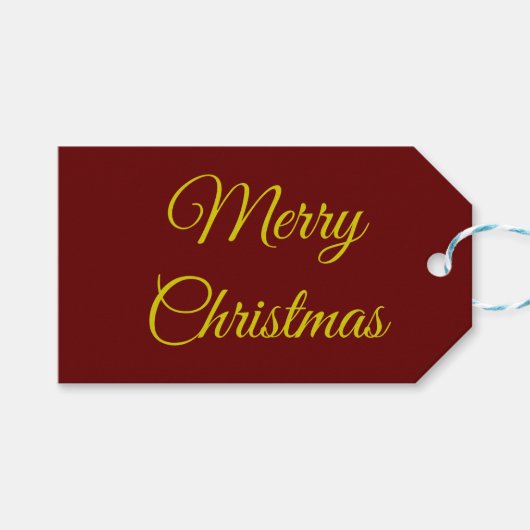 Elegante Maroon & Goud Cadeaulabel (Voorkant (Horizontaal))