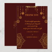 Elegante Maroon & Gouden Bedankkaart (Voorkant / Achterkant)