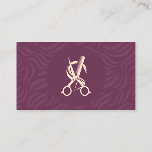 Elegante Maroon Haarstylist Haardressoir QR-code Visitekaartje (Achterkant)
