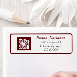 Elegante Maroon Open-werk retour adreslabels Etiket