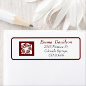 Elegante Maroon Open-werk retour adreslabels Etiket (Insitu)