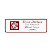 Elegante Maroon Open-werk retour adreslabels Etiket (Voorkant)
