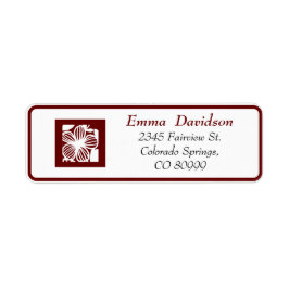 Elegante Maroon Open-werk retour adreslabels Etiket
