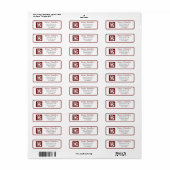 Elegante Maroon Open-werk retour adreslabels Etiket (Full Sheet)