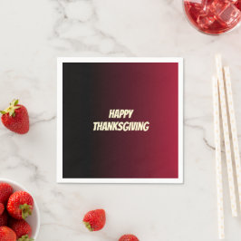 Elegante Maroon Zwarte Ombre Prettig Thanksgiving  Servet