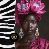 Elegante Maroon Zwarte Vrouw Portret Decoupage Tissuepapier