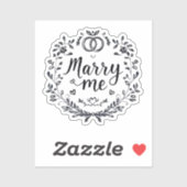 Elegante "Marry Me" Hart bruiloft Sticker 💍✨👰 (Vel)