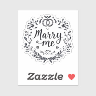Elegante "Marry Me" Hart bruiloft Sticker 💍✨👰
