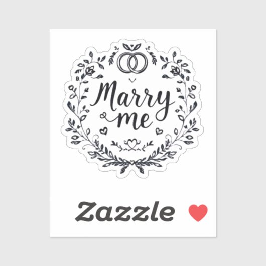 Elegante "Marry Me" Hart bruiloft Sticker 💍✨👰 (Vel)