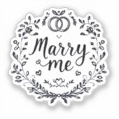 Elegante "Marry Me" Hart bruiloft Sticker 💍✨👰 (Voorkant)