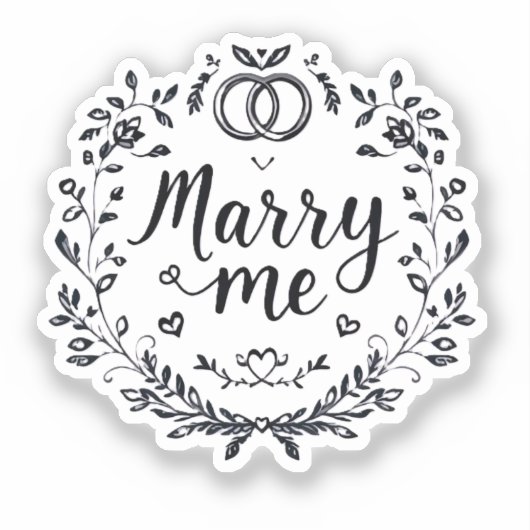 Elegante "Marry Me" Hart bruiloft Sticker 💍✨👰 (Voorkant)