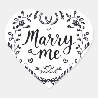 Elegante "Marry Me" Hart bruiloft Sticker 💍✨👰
