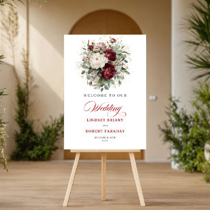 Elegante Marsala Bloemrijke Eucalyptus Trouw Welko Poster