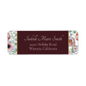 Elegante Marsala Blush Anemone Bloemen Bruiloft Etiket (Voorkant)