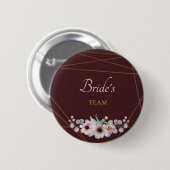 Elegante Marsala Blush Anemone Bloemen Bruiloft Ronde Button 5,7 Cm (Voorkant /achterkant)