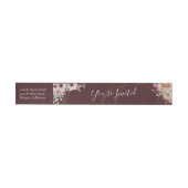 Elegante Marsala Blush Anemoon Bloemen Bruiloft Adreslabel Wikkel (Individueel)