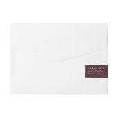 Elegante Marsala Blush Anemoon Bloemen Bruiloft Adreslabel Wikkel (Achterkant)