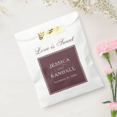 Elegante Marsala Bourgogne Rode Liefde is Zoet Bedankzakje (Gezegeld)