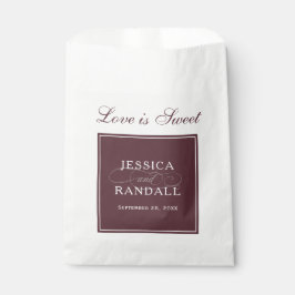 Elegante Marsala Bourgogne Rode Liefde is Zoet Bedankzakje