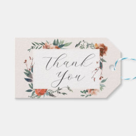 Elegante Marsala Peach Botanical Garden Cadeaulabel