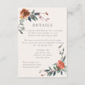 Elegante Marsala Peach Botanical Garden Informatiekaartje (Voorkant)